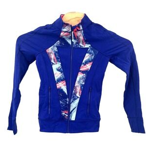 IVIVVA Jacket Perfect Your Practice By Lululemon Girl's Sz 14 blue multicolor
